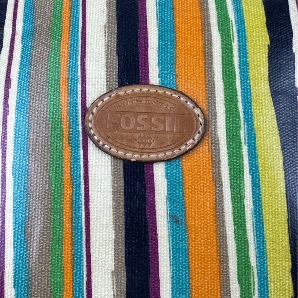 Fossil Multicolor Stripe Coated Canvas Pouch Wome… - image 6
